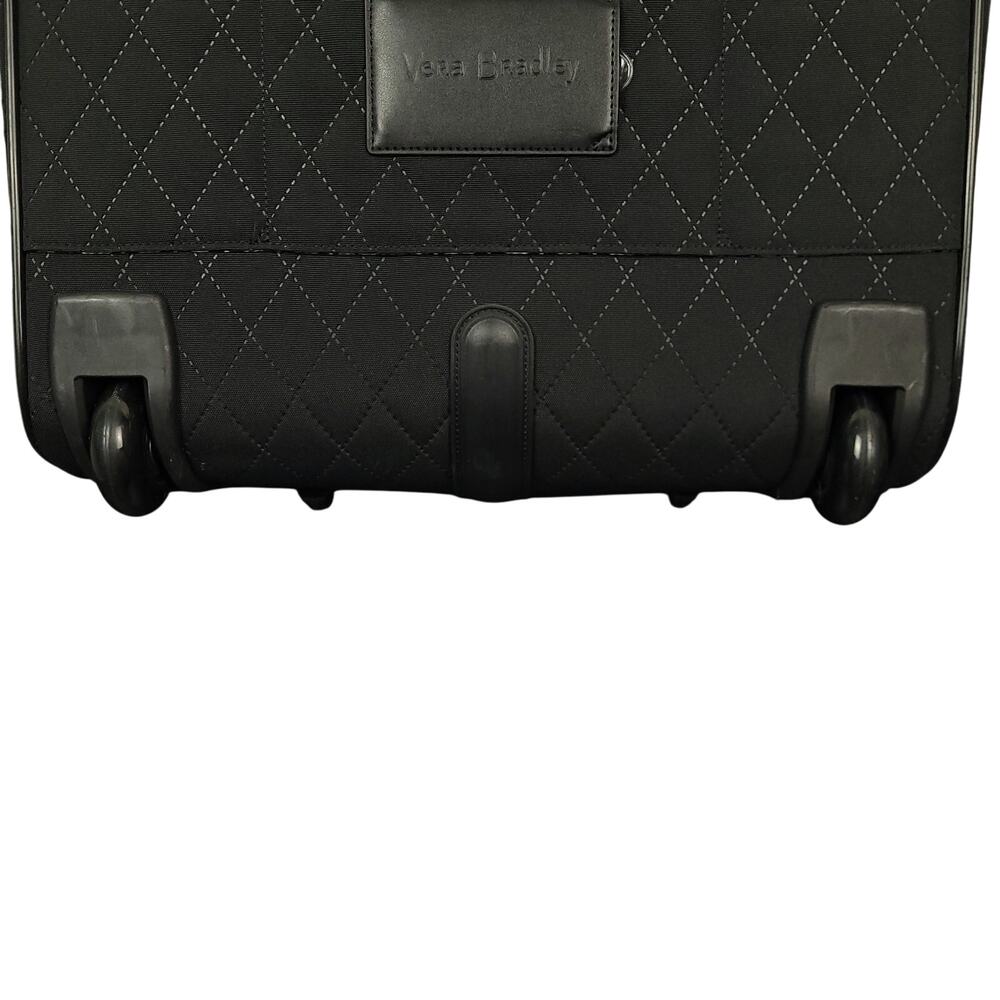 Vera Bradley Quilted Rolling Carry On Travel Bag Luggage Suitcase Black - Picture 10 of 16
